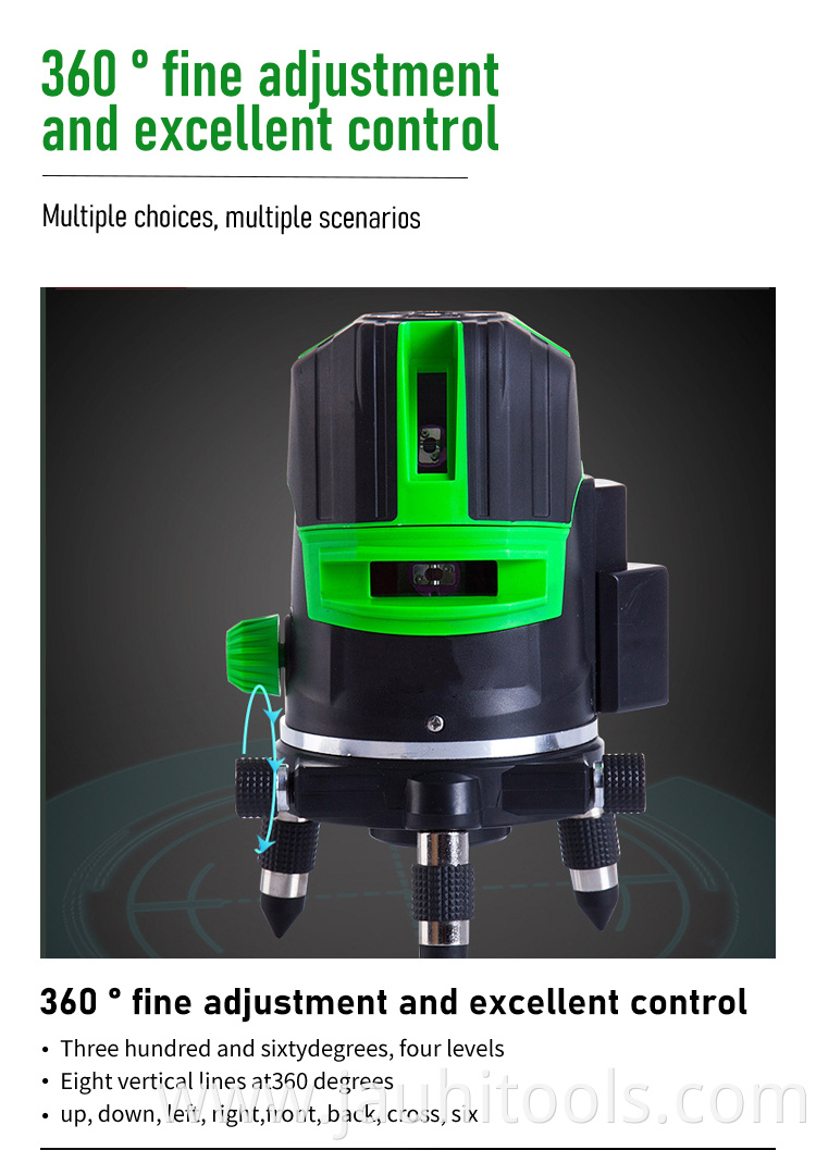 Laser Level Green Radius 3 Cross Lines Self-Leveling